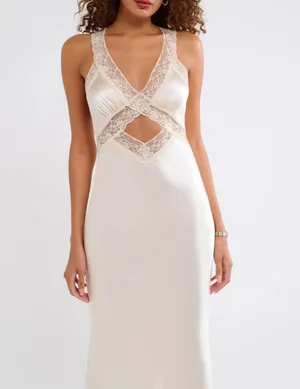 Rumored Crossroads Maxi Dress White thumbnail 2