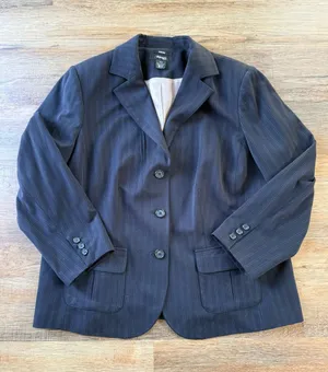 Style & Co. Navy Pinstripe Women's Blazer thumbnail 1