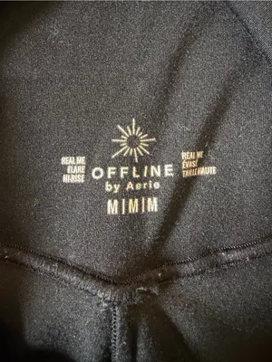 OFFLINE By Aerie Real Me High Waisted Crossover Flare Legging. Black. Medium. thumbnail 9