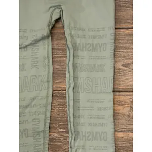 Gymshark Sage Green‎ All Over Logo Print Low Rise 24" Seamless Leggings Small thumbnail 4