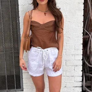 Target C&C California white linen shorts Size M #summer #eurosummet #boho #beach thumbnail 4