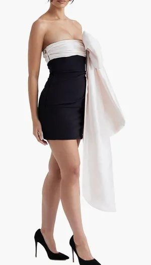 House of CB Jana Giant Bow Strapless Mini Cocktail Dress size S thumbnail 6