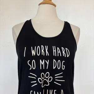 Bear Dance Black Dog Lover Racerback Tank Top thumbnail 2
