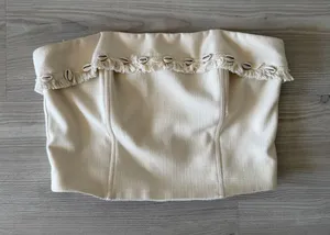 LFT Cream Tube Top with Fringe Pukka Trim thumbnail 1