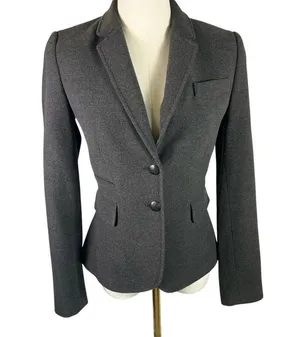 Cremieux Gray Wool Blend Blazer Jacket Women's 0 Business Career Tailored Fitted thumbnail 1