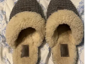 UGG Knit Shearling Slide - Gray & Cream thumbnail 2