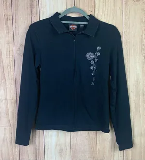 Harley-Davidson Black Fitted Knit Shirt‎ thumbnail 1