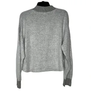 Socialite Women's Size XS Gray Long Sleeve Brushed Mock Neck Pullover NWT v6x thumbnail 3