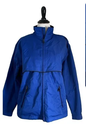 Cutter Buck Weather Tech Windbreaker Golf Jacket Women Blue Vented Piping Coat M thumbnail 1