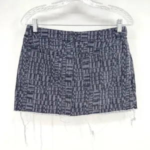White Fox Denim Mini Skirt Womens M Blue Raw Hem Streetwear Y2K Baddie Boho Edgy thumbnail 10