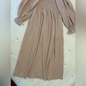 REVOLVE x O.P.T. Athena Smocked Pink Gingham Ruffle Midi Dress Milkmaid Size S thumbnail 9