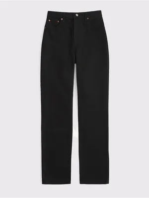 Abercrombie & Fitch Ultra High Rise 90s Straight Jean in No Fade Black Size 30 thumbnail 9