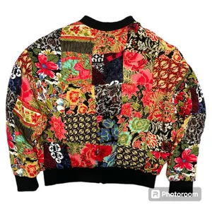 Urban Outfitters Silence + Noise Eve Patch Retro Oversized Bomber Jacket Size M thumbnail 3