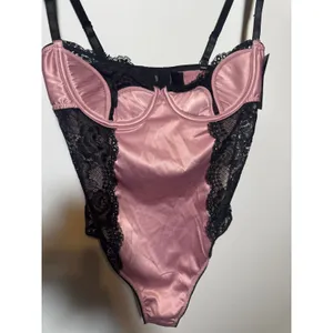 NWT Frederick's Of Hollywood Ilana Satin And Lace Pink Teddy Size Small S thumbnail 4