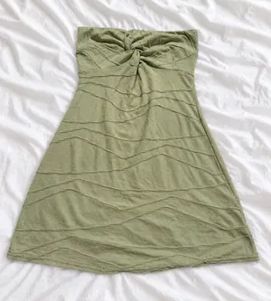 PrettyLittleThing Olive Green Strapless Mini Dress – Size 10 thumbnail 1