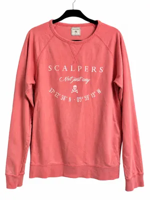 Scalpers Coral Washed Graphic Crewneck Sweatshirt 100% Cotton Size L thumbnail 2