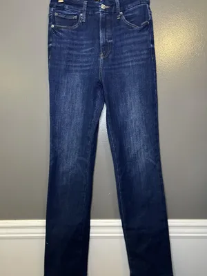 Express 90s Slim Super High Rise Jeans Womens M Dark Wash Ultra Stretch Denim thumbnail 2