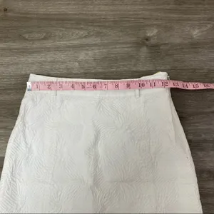 Milly White Textured Jacquard Pencil Skirt High Waist Size 2 thumbnail 3
