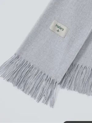 Halara Knit Fringe Casual Scarf Grey Cozy + Soft Winter Vacation thumbnail 5