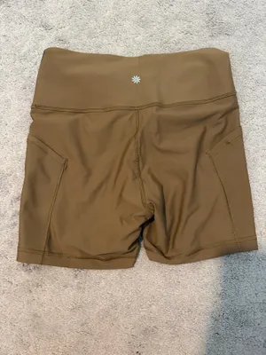 Athleta Brown Interval Stash Tipped 5” Bike Shorts thumbnail 2