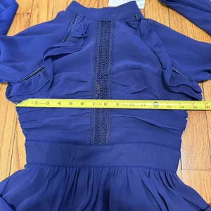 Rachel Parcell NWT Crinkle‎ Chiffon Navy Blue Floral Midi Dress Size 0 thumbnail 10