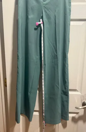 ZARA Wide-Leg Pants High-Waisted Medium sage NWT thumbnail 9