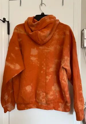 Gildan Bleach Dye Orange Hoodie thumbnail 2