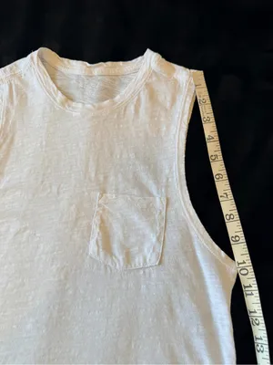 Vuori Sunset tank top, low cut arm hole, slub cotton, white, size XS thumbnail 6
