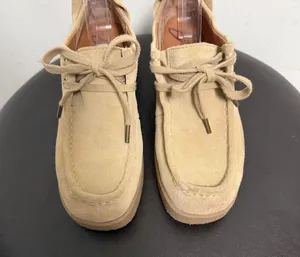 Zodiac Sand Tan Suede Leather Platform Fern Square Toe Chukka Lace Up Shoes 8 M thumbnail 5