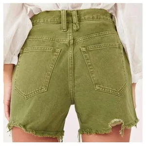 Free People Makai Cut Off Denim Shorts in Olive Size‎ 24 NWT thumbnail 3