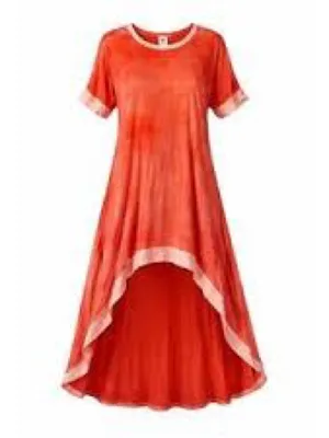 Anthropologie LILKA High Low Coral Orange Maxi Dress M/L Rayon thumbnail 2