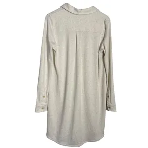 Faherty Legend White Oatmeal Long Sleeve Button Up Sweater Shirt Mini Dress M thumbnail 11