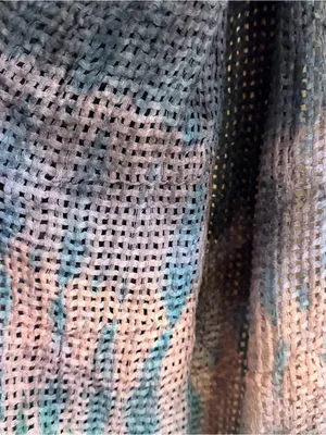 Lightweight Ombre Blue Crochet Scarf & Wrap thumbnail 3