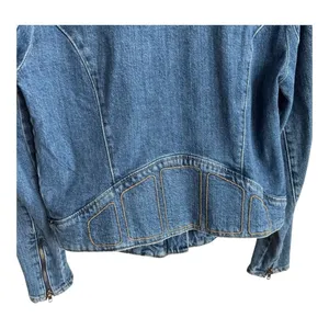 Free People We The Free Fast Lane Motto Denim Jacket Medium thumbnail 8