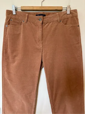Marks & Spencer Collection Corduroy Straight Leg Pants Golden Tan US 8 thumbnail 2