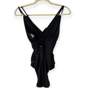NWT Jantzen Black Ruched Tummy Control One Piece Swimsuit Size 4 thumbnail 2
