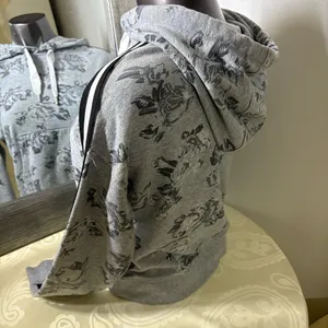 Calvin Klein Gray Floral Hoodie Sweater thumbnail 5