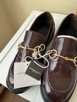 American Eagle Horsebit Loafers | Glossy Burgundy Oxblood | Size 6 | Brand New thumbnail 7
