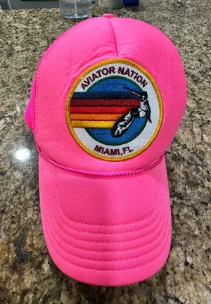 Aviator Nation Trucker Pink Hat Miami thumbnail 1