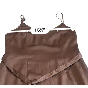 Abercrombie Fitch Satin Slip v neck Midi Dress Womens M Brown Strappy Sleeveless thumbnail 13