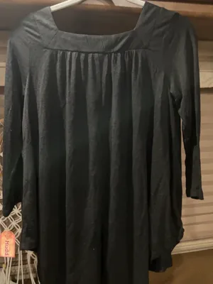 🌸Mudd  Boho Black Embroidered Square Neck 3/4 Sleeve Peasant Top Medium NWT thumbnail 9