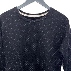 Lululemon Womens Polka Dot‎ Crew Neck Fleece Pullover Sweatshirt Black Size 4 thumbnail 3