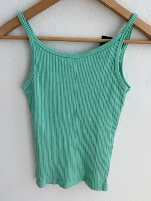 Brandy Melville Beyonca Tank Top Mint Green Ribbed NWT thumbnail 6