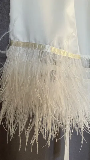 Ivory Satin Bridal Robe White Size XS thumbnail 3