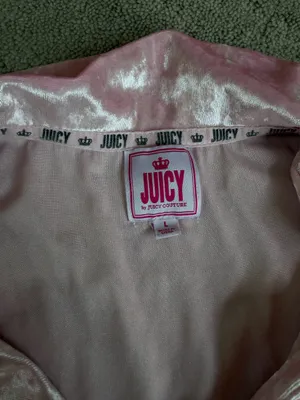 Juicy Couture Pink Crushed Velvet Pajama Top Size L thumbnail 4