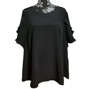 Torrid Georgette Ruffle Sleeve Scoop Neck Blouse Size 1 thumbnail 2