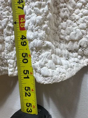 Rebecca Taylor Long Lace Maxi Dress Size XS Knitted Empire Ivory Cream NWT thumbnail 6