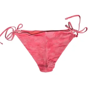 Aerie Embroidered Tie Cheekier Bikini Bottom in Strawberry M‎ NWT thumbnail 2