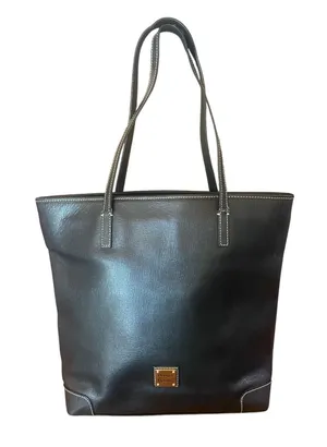 DOONEY & BOURKE saffiano leather charleston shopper tote big black purse bag thumbnail 1