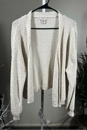 P287. Sincerely Jules Open-Front Bouclé Cardigan - Cream thumbnail 1